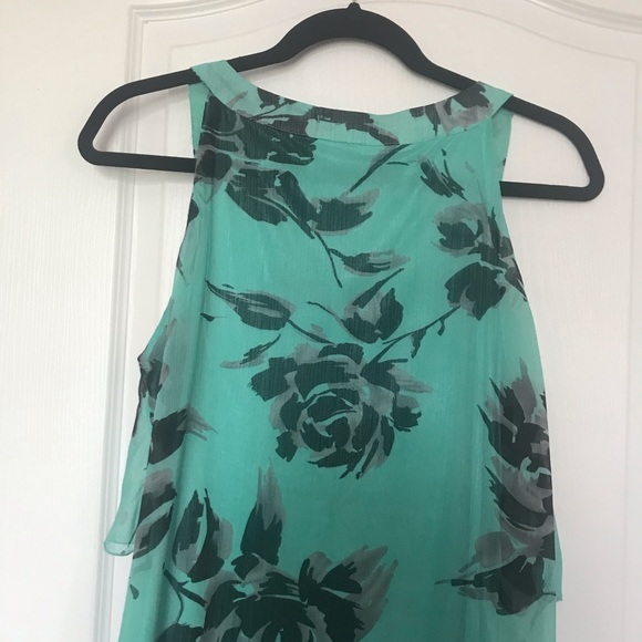 Floral Ruffle Teal Dress - Picture 3 of 4
